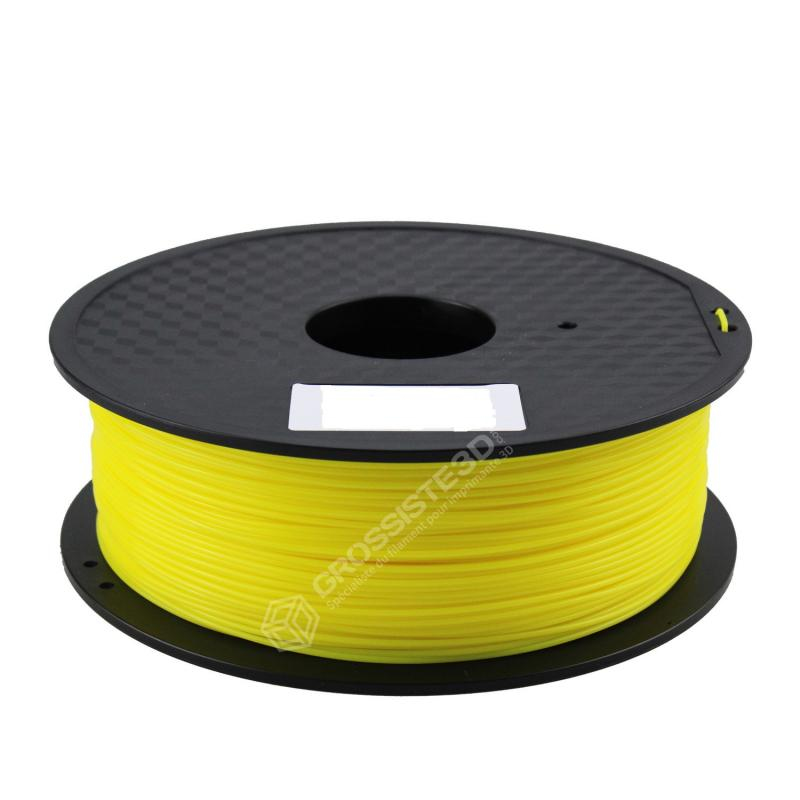 image représentant le filament Grossiste3D - fil 3d pla flexible soft jaune - grossiste 3d